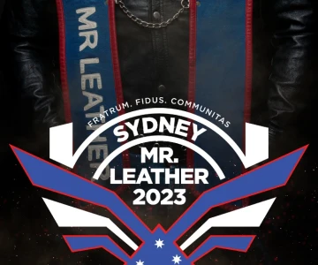 sydney mr leather023 poster portrait event promo sponsor logos