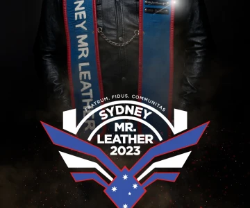 sydney mr leather poster portrait event promo sponsor logos