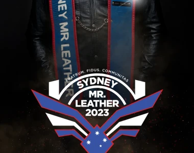 sydney mr leather poster portrait event promo sponsor logos