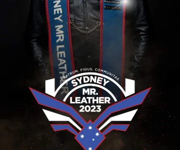 sydney mr leather poster portrait sponsor logos